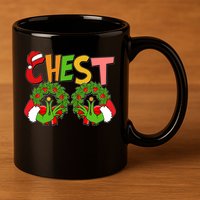 Funny Christmas Chest Matching Couple 11oz C Handle Ceramic Mug