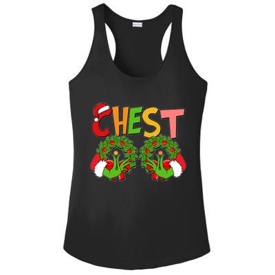 Funny Christmas Chest Matching Couple Ladies PosiCharge Competitor Racerback Tank