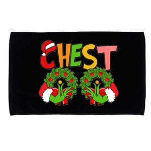 Funny Christmas Chest Matching Couple Microfiber Hand Towel