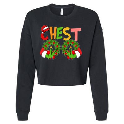 Funny Christmas Chest Matching Couple Cropped Pullover Crew