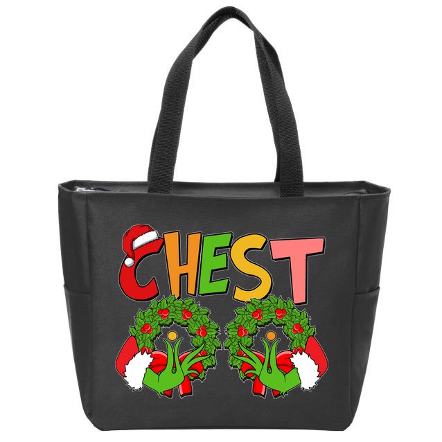 Funny Christmas Chest Matching Couple Zip Tote Bag