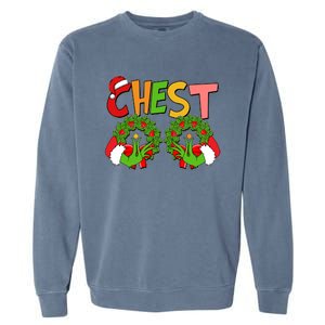 Funny Christmas Chest Matching Couple Garment-Dyed Sweatshirt