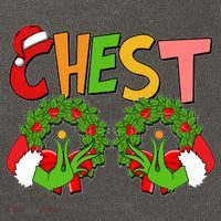 Funny Christmas Chest Matching Couple Cotton Canvas Backpack