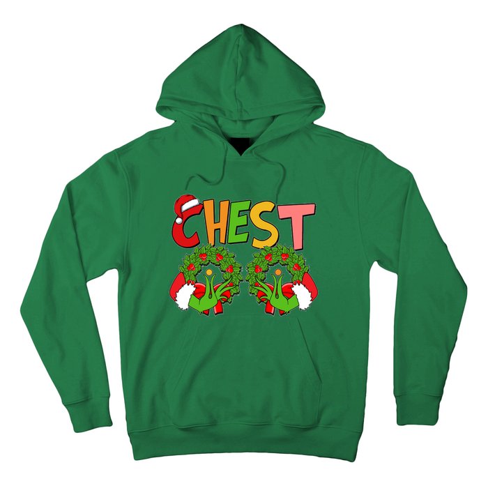 Funny Christmas Chest Matching Couple Hoodie