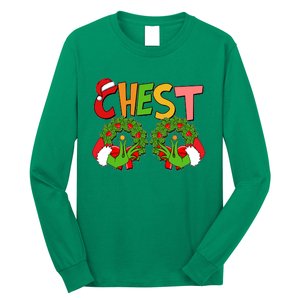 Funny Christmas Chest Matching Couple Long Sleeve Shirt