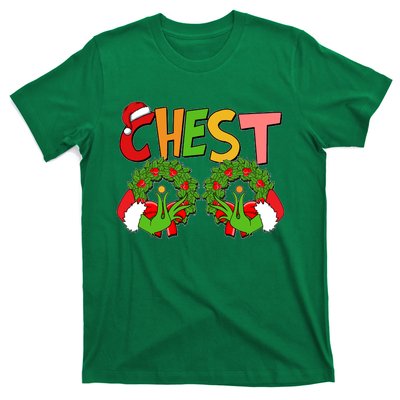 Funny Christmas Chest Matching Couple T-Shirt