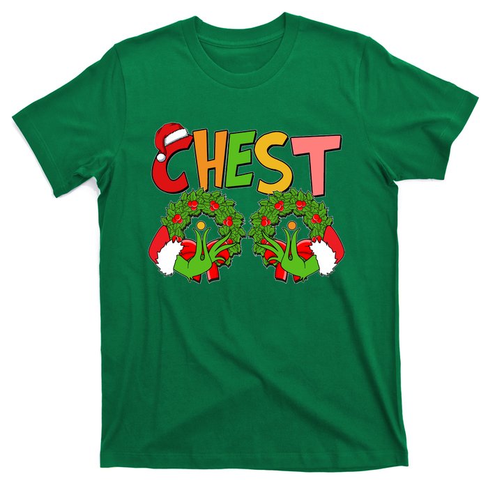 Funny Christmas Chest Matching Couple T-Shirt