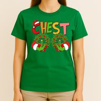 Funny Christmas Chest Matching Couple T-Shirt