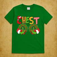 Funny Christmas Chest Matching Couple T-Shirt