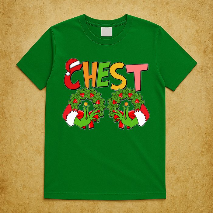 Funny Christmas Chest Matching Couple T-Shirt