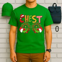 Funny Christmas Chest Matching Couple T-Shirt