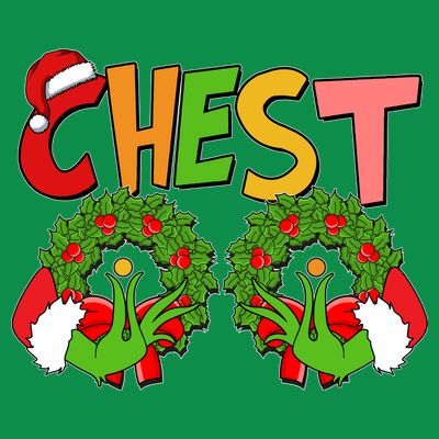 Funny Christmas Chest Matching Couple T-Shirt