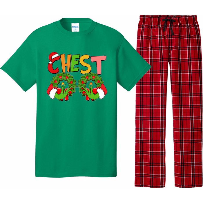 Funny Christmas Chest Matching Couple Pajama Set