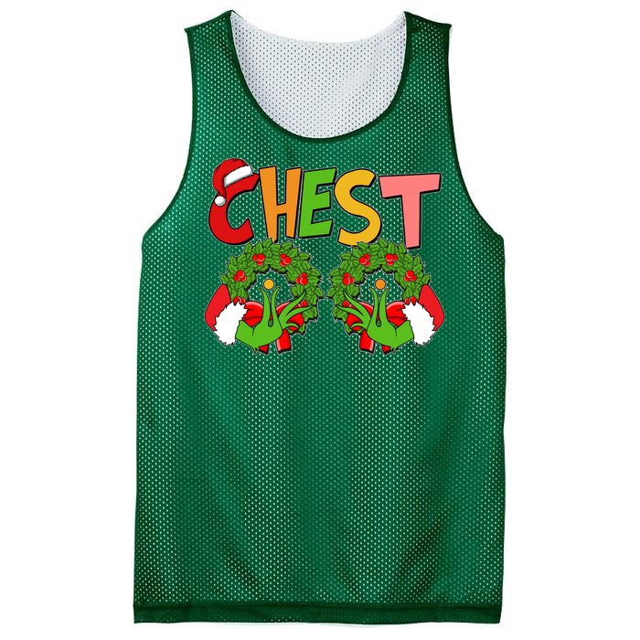 Funny Christmas Chest Matching Couple Mesh Reversible Basketball Jersey Tank