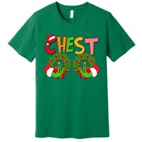 Funny Christmas Chest Matching Couple Premium T-Shirt