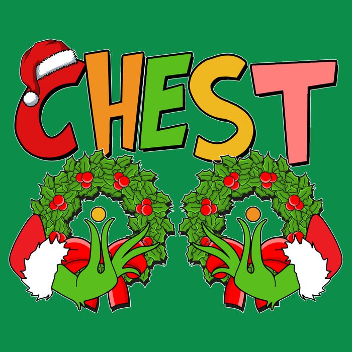 Funny Christmas Chest Matching Couple Premium T-Shirt
