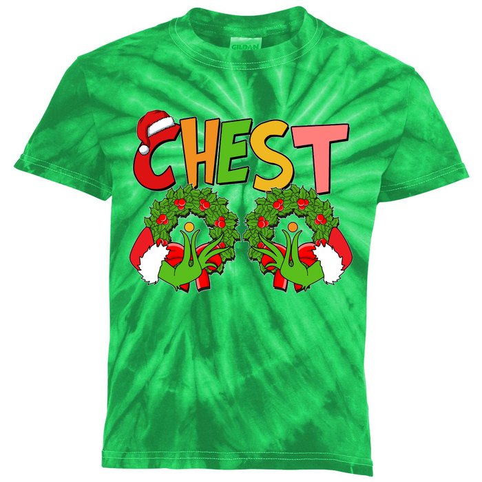 Funny Christmas Chest Matching Couple Kids Tie-Dye T-Shirt