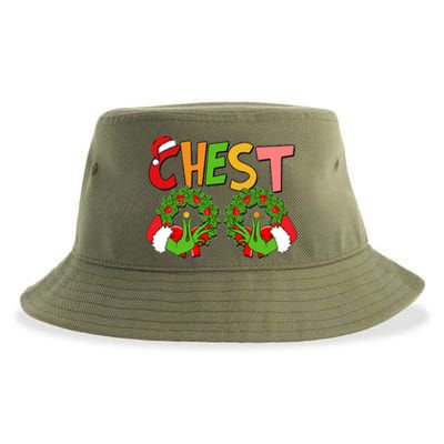 Funny Christmas Chest Matching Couple Sustainable Bucket Hat