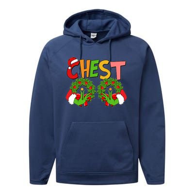 Funny Christmas Chest Matching Couple Performance Fleece Hoodie