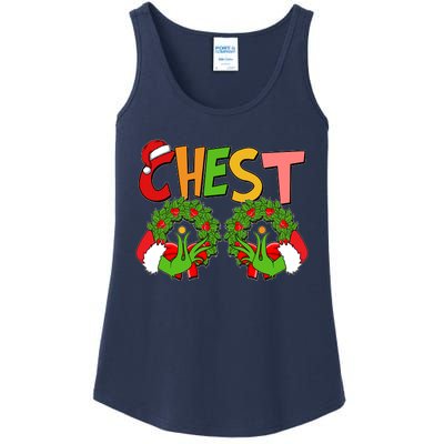 Funny Christmas Chest Matching Couple Ladies Essential Tank