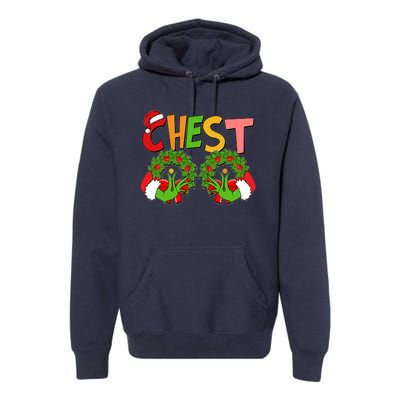 Funny Christmas Chest Matching Couple Premium Hoodie