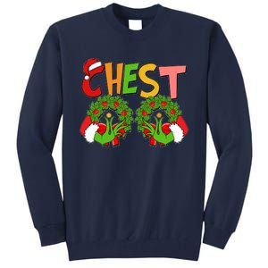 Funny Christmas Chest Matching Couple Tall Sweatshirt