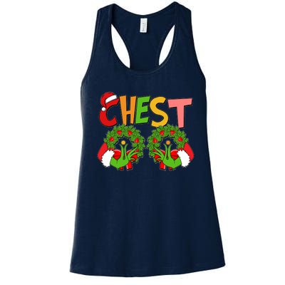 Funny Christmas Chest Matching Couple Women's Racerback Tank