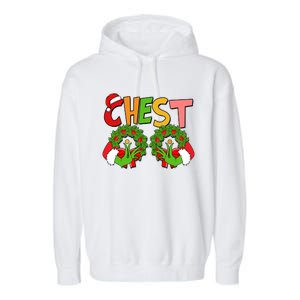 Funny Christmas Chest Matching Couple Garment-Dyed Fleece Hoodie