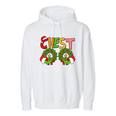 Funny Christmas Chest Matching Couple Garment-Dyed Fleece Hoodie