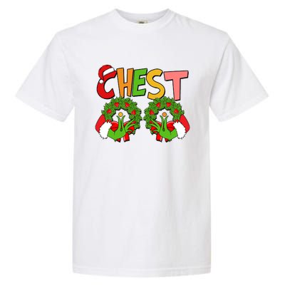 Funny Christmas Chest Matching Couple Garment-Dyed Heavyweight T-Shirt