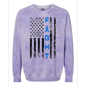 Fight Colon Cancer Awareness Colorblast Crewneck Sweatshirt