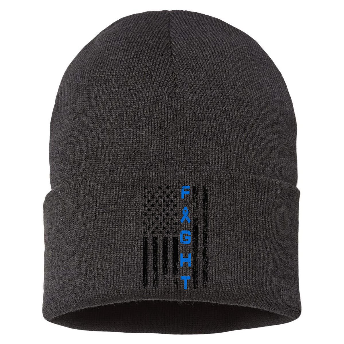 Fight Colon Cancer Awareness Sustainable Knit Beanie