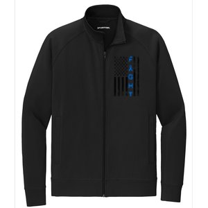 Fight Colon Cancer Awareness Stretch Full-Zip Cadet Jacket