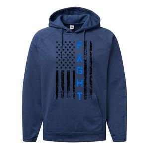 Fight Colon Cancer Awareness Performance Fleece Hoodie