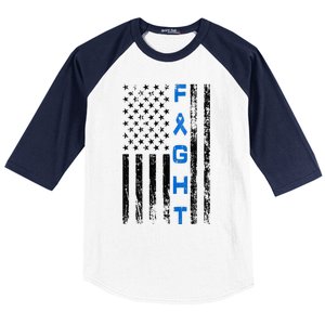 Fight Colon Cancer Awareness Baseball Sleeve Shirt