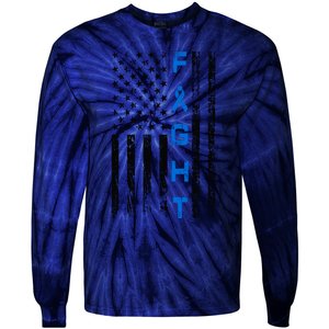 Fight Colon Cancer Awareness Tie-Dye Long Sleeve Shirt