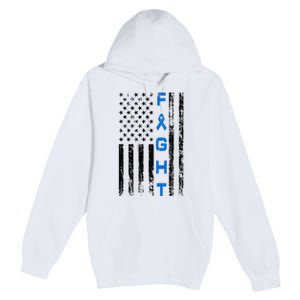 Fight Colon Cancer Awareness Premium Pullover Hoodie