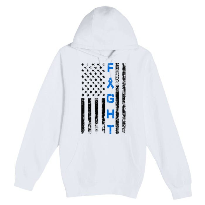 Fight Colon Cancer Awareness Premium Pullover Hoodie