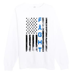 Fight Colon Cancer Awareness Premium Crewneck Sweatshirt