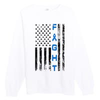 Fight Colon Cancer Awareness Premium Crewneck Sweatshirt