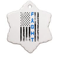 Fight Colon Cancer Awareness Ceramic Star Ornament