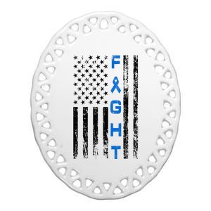 Fight Colon Cancer Awareness Ceramic Oval Ornament