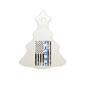 Fight Colon Cancer Awareness Ceramic Tree Ornament