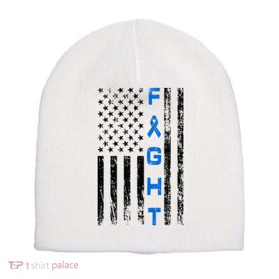 Fight Colon Cancer Awareness Short Acrylic Beanie