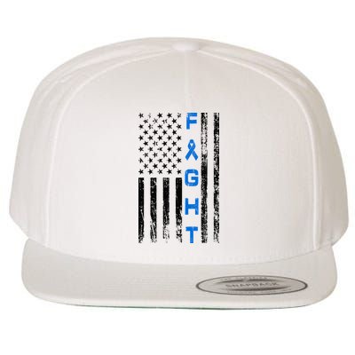 Fight Colon Cancer Awareness Wool Snapback Cap