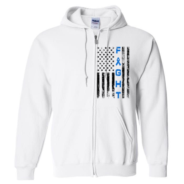 Fight Colon Cancer Awareness Full Zip Hoodie