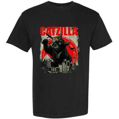 Funny Cat Catzilla Garment-Dyed Heavyweight T-Shirt