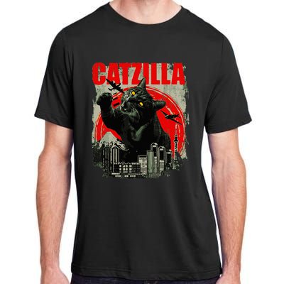 Funny Cat Catzilla Adult ChromaSoft Performance T-Shirt