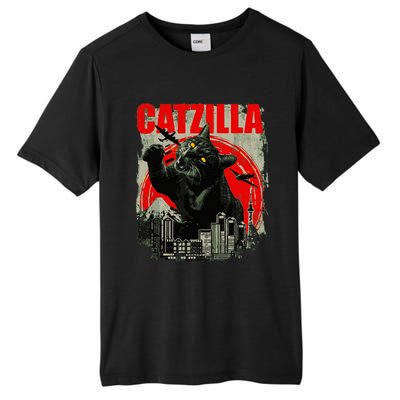 Funny Cat Catzilla Tall Fusion ChromaSoft Performance T-Shirt