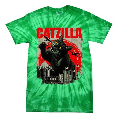 Funny Cat Catzilla Tie-Dye T-Shirt